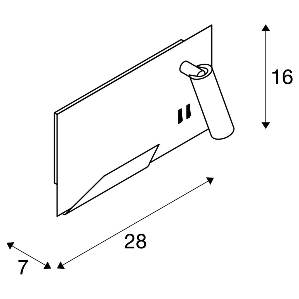 SOMNILA SPOT, APPLIQUE APPARENTE LED INDOOR 3000 K AVEC port USB
