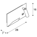 SOMNILA SPOT, APPLIQUE APPARENTE LED INDOOR 3000 K AVEC port USB