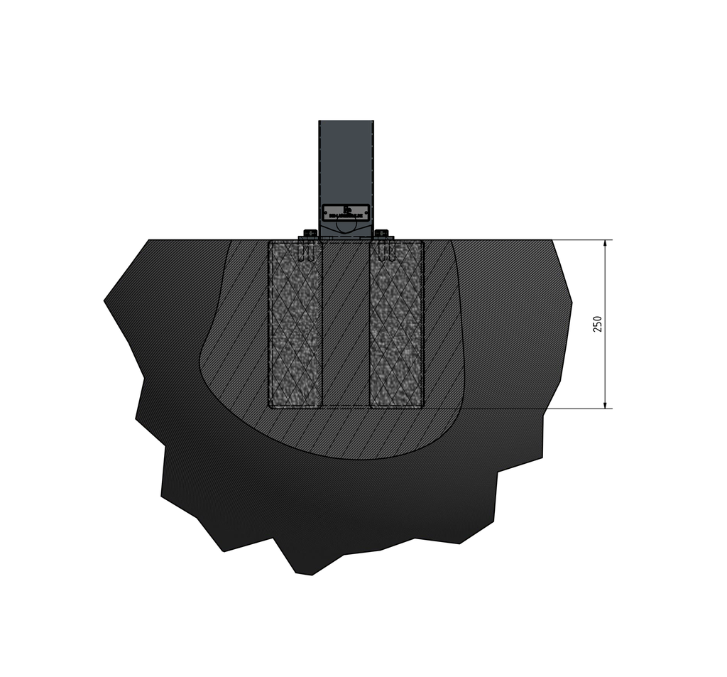Fondation en béton prêt à l'emploi pour colonne de chargement