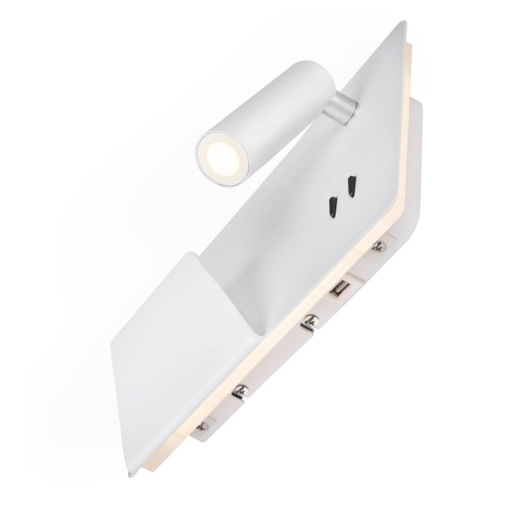 SOMNILA SPOT, APPLIQUE APPARENTE LED INDOOR 3000 K AVEC port USB